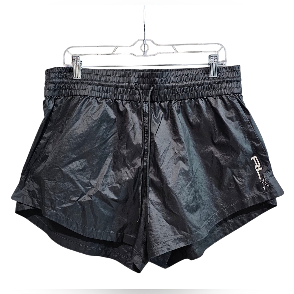 RLX Ralph Lauren Women's Charcoal Gray Athletic Drawstring Hiking Shorts Size L